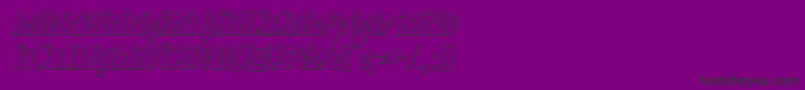 Battleworld3Dital-fontti – mustat fontit violetilla taustalla