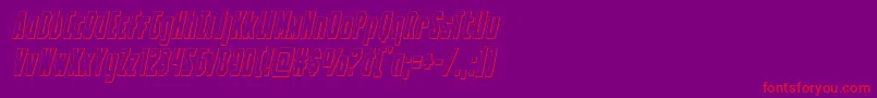 Battleworld3Dital-Schriftart – Rote Schriften auf violettem Hintergrund