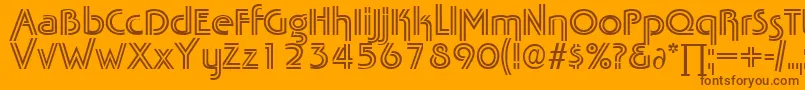 フォントTabascotwinDb – オレンジの背景に茶色のフォント