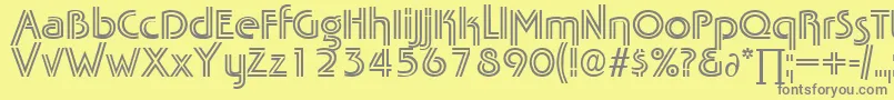 TabascotwinDb-Schriftart – Graue Schriften auf gelbem Hintergrund