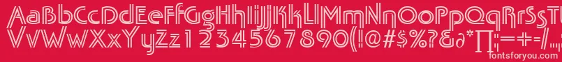 TabascotwinDb-fontti – vaaleanpunaiset fontit punaisella taustalla