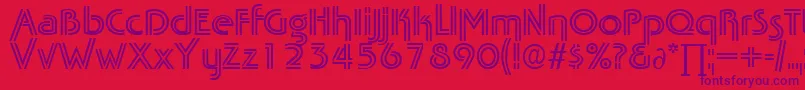 Fonte TabascotwinDb – fontes roxas em um fundo vermelho