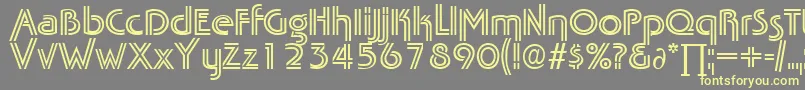フォントTabascotwinDb – 黄色のフォント、灰色の背景