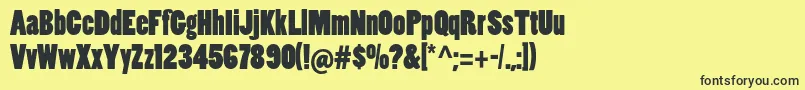 Poplarstd Font – Black Fonts on Yellow Background