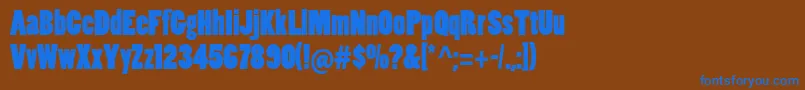 Poplarstd Font – Blue Fonts on Brown Background