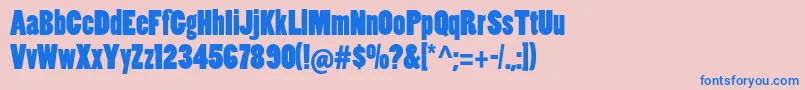 Poplarstd Font – Blue Fonts on Pink Background