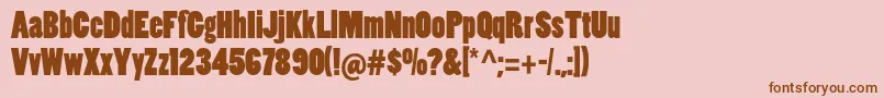 Poplarstd Font – Brown Fonts on Pink Background