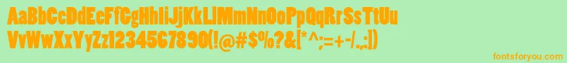 Poplarstd Font – Orange Fonts on Green Background