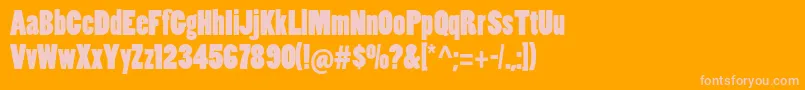 Poplarstd Font – Pink Fonts on Orange Background