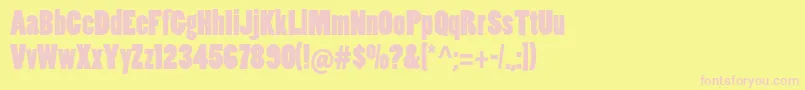 Poplarstd Font – Pink Fonts on Yellow Background