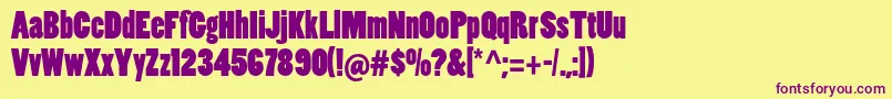 Poplarstd Font – Purple Fonts on Yellow Background