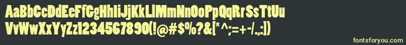 Poplarstd Font – Yellow Fonts on Black Background