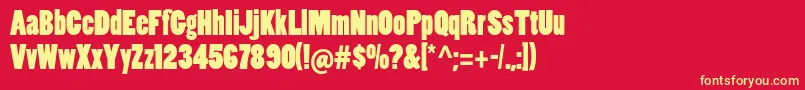 Poplarstd Font – Yellow Fonts on Red Background