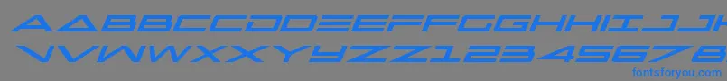 フォントCapellaital – 灰色の背景に青い文字