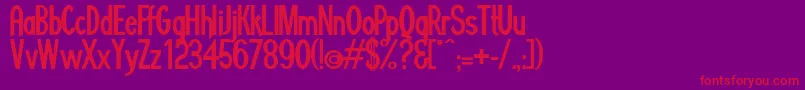 Minguara Font – Red Fonts on Purple Background