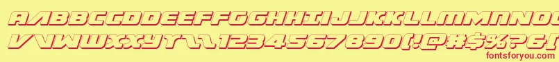 Federalescort3Dital-Schriftart – Rote Schriften auf gelbem Hintergrund