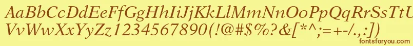 NewasterltstdIt Font – Brown Fonts on Yellow Background
