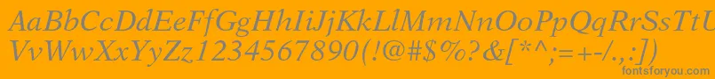 フォントNewasterltstdIt – オレンジの背景に灰色の文字