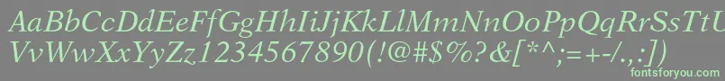 NewasterltstdIt Font – Green Fonts on Gray Background