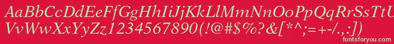 NewasterltstdIt Font – Green Fonts on Red Background