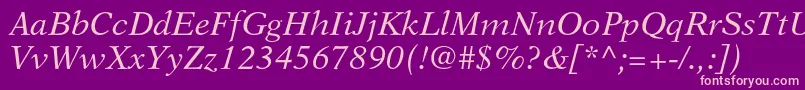 NewasterltstdIt Font – Pink Fonts on Purple Background
