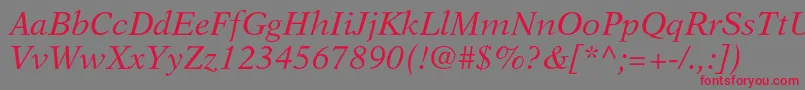 NewasterltstdIt Font – Red Fonts on Gray Background