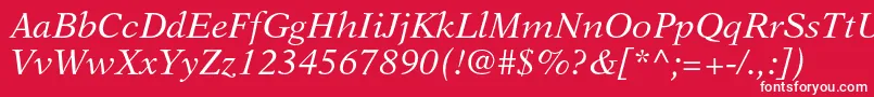 フォントNewasterltstdIt – 赤い背景に白い文字