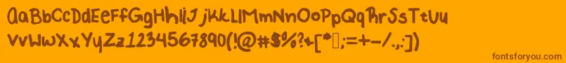 RachelKateThick Font – Brown Fonts on Orange Background