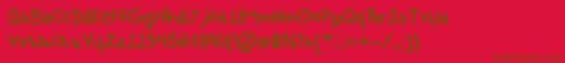 RachelKateThick Font – Brown Fonts on Red Background