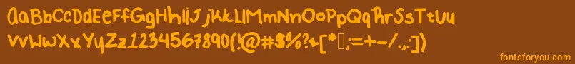 RachelKateThick Font – Orange Fonts on Brown Background