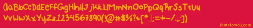 RachelKateThick Font – Orange Fonts on Red Background