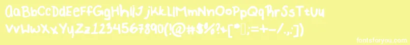 RachelKateThick Font – White Fonts on Yellow Background
