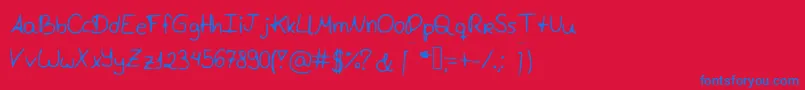 Mldrussis Font – Blue Fonts on Red Background