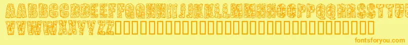 PustuleBold Font – Orange Fonts on Yellow Background
