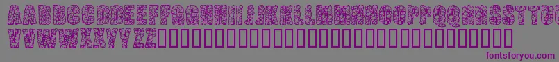 フォントPustuleBold – 紫色のフォント、灰色の背景