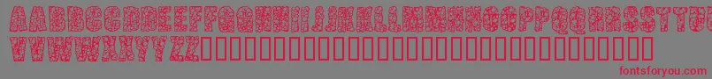 フォントPustuleBold – 赤い文字の灰色の背景