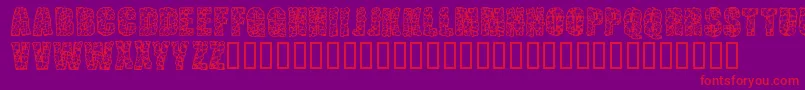 Fonte PustuleBold – fontes vermelhas em um fundo violeta