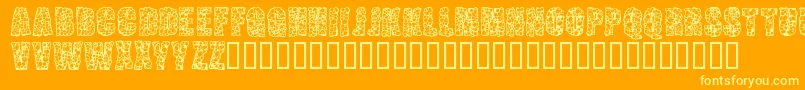 Шрифт PustuleBold – жёлтые шрифты на оранжевом фоне