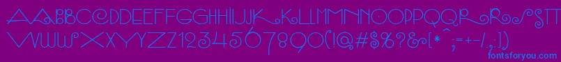 Fonte SambaСЃ – fontes azuis em um fundo violeta