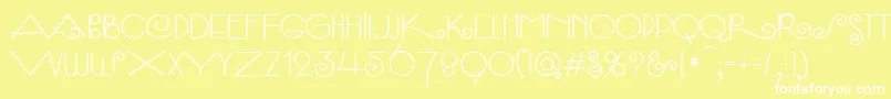Fonte SambaСЃ – fontes brancas em um fundo amarelo