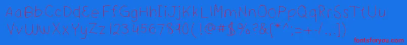 Emmis Font – Red Fonts on Blue Background