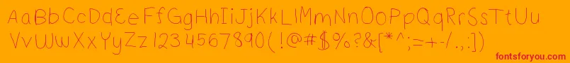 Emmis Font – Red Fonts on Orange Background