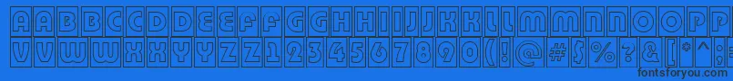 ABighaustitulcmotl Font – Black Fonts on Blue Background