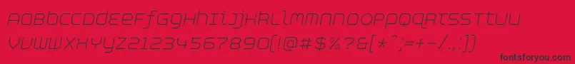 AspirinAdvancelightItalic Font – Black Fonts on Red Background