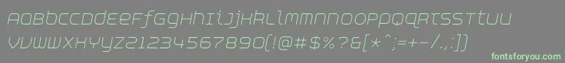AspirinAdvancelightItalic-fontti – vihreät fontit harmaalla taustalla