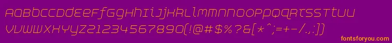 AspirinAdvancelightItalic Font – Orange Fonts on Purple Background