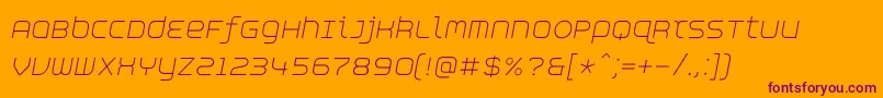 AspirinAdvancelightItalic Font – Purple Fonts on Orange Background