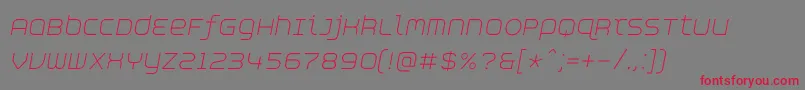 Fonte AspirinAdvancelightItalic – fontes vermelhas em um fundo cinza