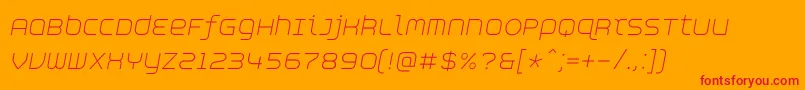 AspirinAdvancelightItalic Font – Red Fonts on Orange Background