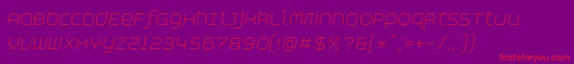 AspirinAdvancelightItalic Font – Red Fonts on Purple Background